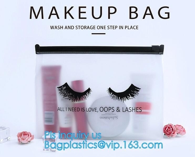 Plastic PVC T-shirt slider zipper bag, matt finishing slider k stand up bag foggy effect PVC slider zipper bags pa
