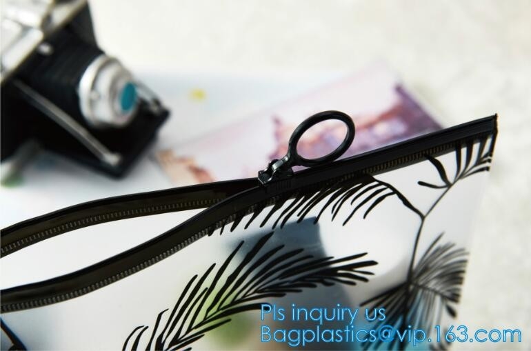 slider zipper pvc pouch clear vinyl pvc k bags, Custom Logo PVC Transparent Slider Zipper Flat Bag, clothes packin