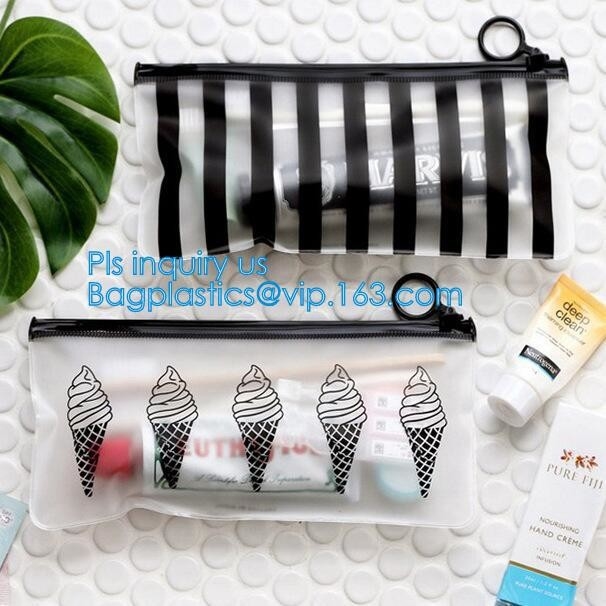 PVC transprent slider bag for packing underwear, Frosted k bag EVA PVC hanger bag for clothes, EVA frost drawstrin