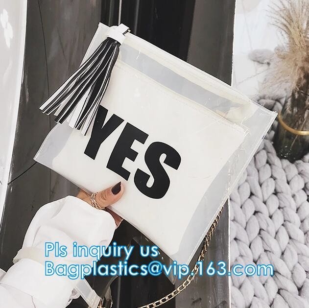 k candy bags, water proof cosmetic vinyl PVC/EVA slider zipper plastic bags, Reclose Holographic Slider Cosmetic M