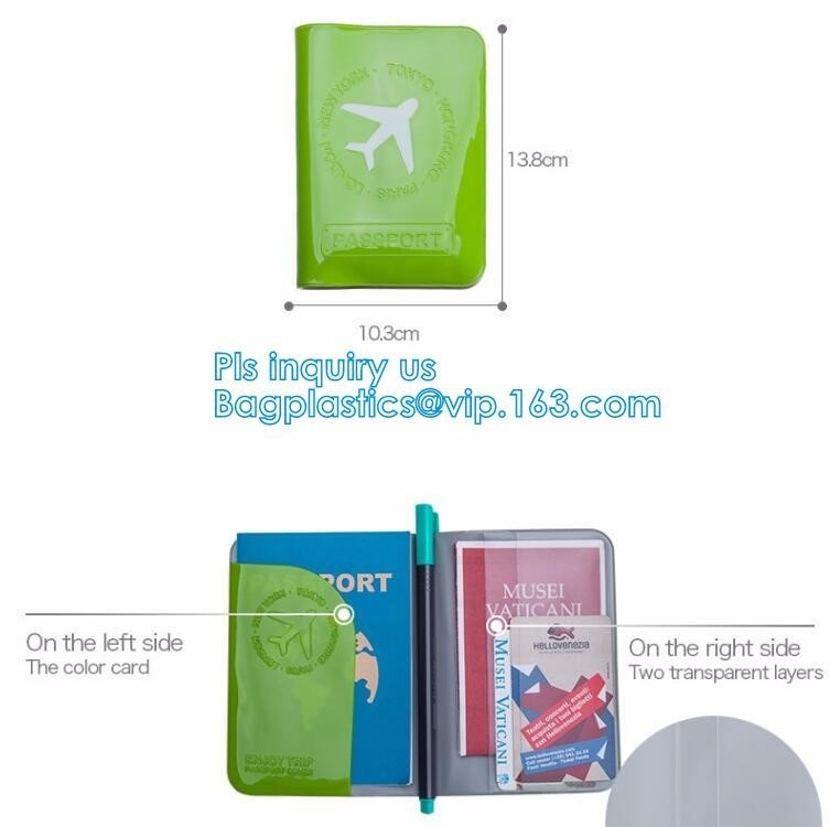 New Arrival Plastic PVC Passport cover, Fashion journey 3D PVC synthetic leather travel map passport cover, passport pac