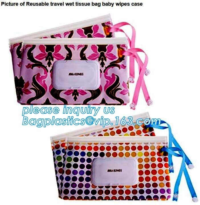 baby wet wipe tissue paper bag/fabric tissue bag, side gusset baby Wet tissue wipes packaging bag, Promotion reusable zi