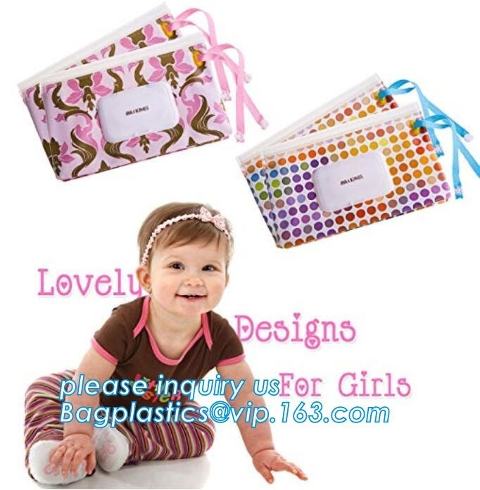 Colorful printing eva wet baby tissue paper bag, Customized EVA eco-friendly baby tissue gusseted wet wipes packaging ba