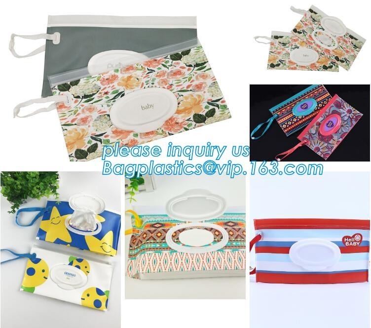 Reusable travel and portable baby wet wipe refill case dispenser, custom high quality reusable EVA wet wipe bag, contain
