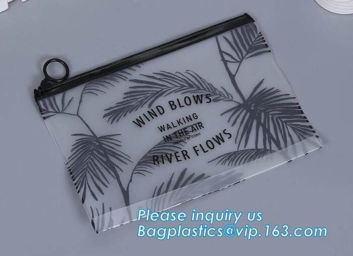 custom made cute clear pvc EVA TPU super clear bikini swimsuit zip lock bags, slider seal bags, sliding bag, slide tip b