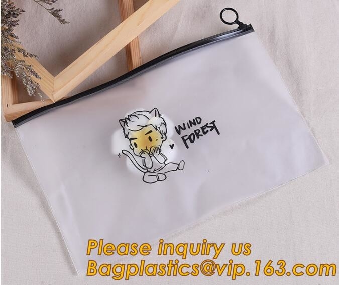Document Wallet Clear Document Bag With Zipper,Clear Plastic PVC Zip Lock Document Bag A4 PP File Bag Travel Organizer