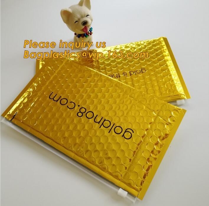 Slider padded grip seal Golden bags, air bubble bag with slider zipper,design custom anti static plastic black k b