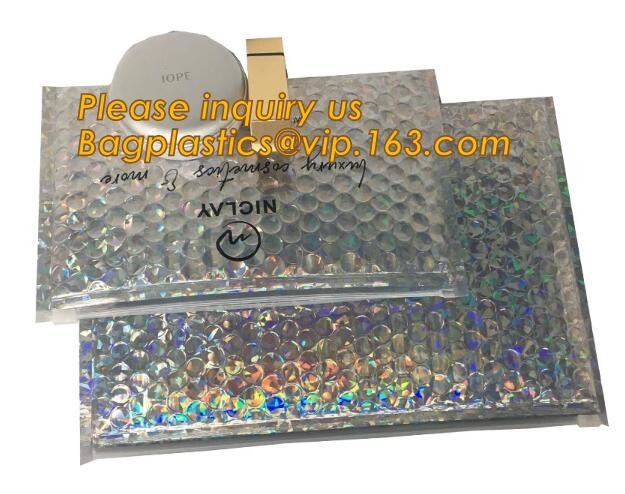 air mail metallic holographi rose gold bubble padded mailer / k bubble bag/ slider bubble bag,Holographic Factory