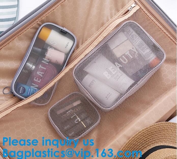 Women Mesh Bag Travel Cosmetic Bag Makeup Case Pouch,Organizer Purse Necessary Mesh Cosmetic Bag Women Make Up Bag Makeu