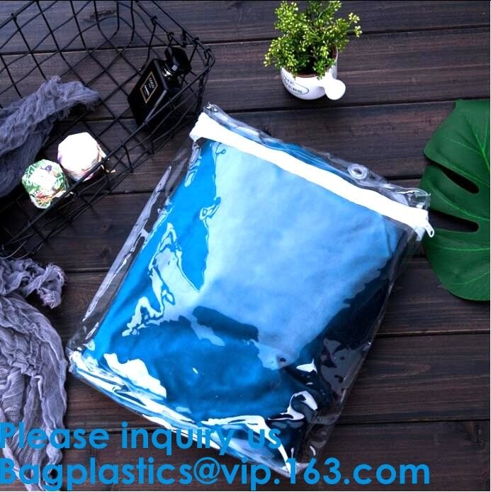 Custom Frosted Opp Pvc Black Zipper Slider Packaging Clothing Bag With Your Logo,Underwear Zip Lock Packing Plastic Clot