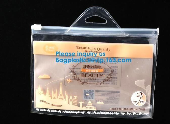 Water Proof Clear Pvc Slider Plastic Zipper Bag Resealable Zip Lock Packing Poly Bags Plastic Document Bags