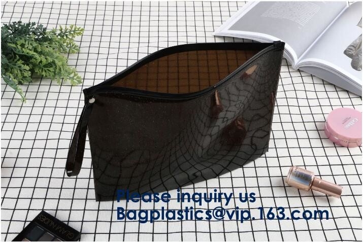 Transparent Pvc Slider Zipper Bag With Blue Side Gusset,Bottom Gusset Cosmetic Pvc Slider Packaging Bag Bagease Bagplast