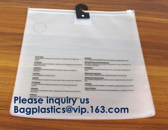 Slider Zipper Cosmetic Pvc Bag Clear Vinyl Pvc k Bag,Matte PVC Zipper Slider Bag With Ring, Bagease, Bagplastics