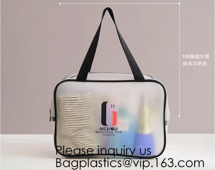 Travel Transparent Pvc Toilet Cosmetic Bag Clear Make Up Pouch,Waterproof Custom Logo Geometric Black Pouches Cosmetic B