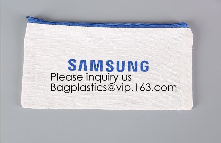 Gold Printed Gift Organic Cotton Canvas Makeup Bag,Personalized Cosmetic Bag Makeup Tassel Bag Custom Canvas Pouch