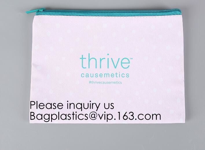 Necessary Black Pouch Canvas Print Makeup Cosmetic Bag,Personalized Custom Wholesale Canvas Material Makeup Cosmetic Bag