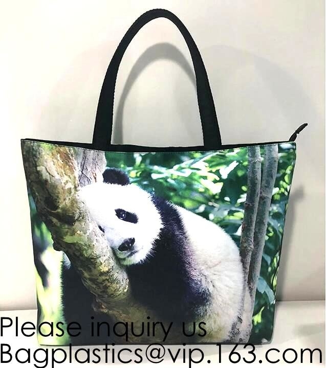 Lady Handbag Woman Color Panda Print Bag,Cute Chinese Panda custom print tote bag,Promotional Custom Logo Printed Organi