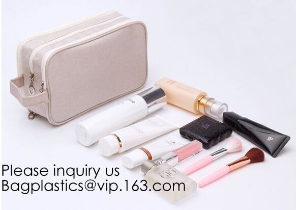 New Fashion Travel Makeup Brush Mesh Cosmetic Bag,Portable Canvas Travel Organizer Cosmetic Bag Toiletry Makeup Wash Bag