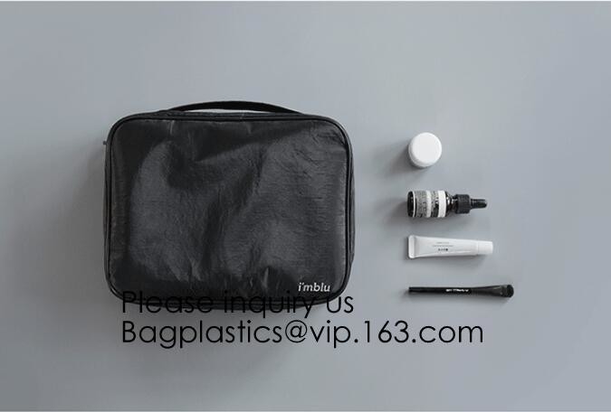 Tyvek Paper Zipper Clear Eco Friendly Makeup Bag Cosmetic Bag Outdoor,Zipper Tyvek Paper Make up Travel Cosmetic Bag For