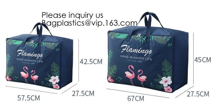 Light Weight Large Capacity 600D Polyester Duvets Pillows Home Quilt Storage Bag with Zippers,Ecofriendly Quilt Gift Pac