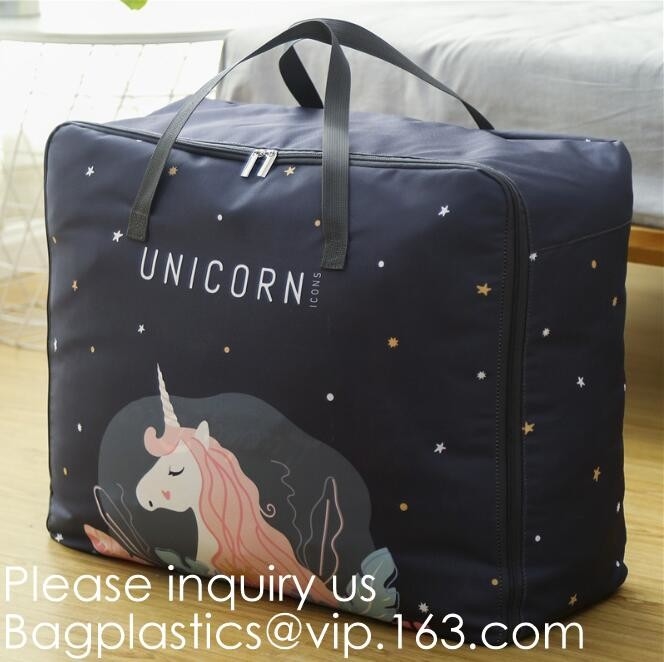 Household 100% Polyester Quilt Storage Bag Travelling Bag With Zipper For Clothes,Quilt storage bag, Quilt handle bag