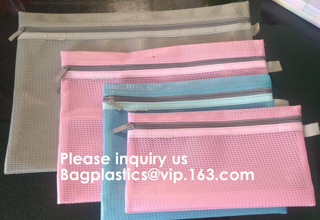 A4 Office File Folder Zip Lock Mesh Color Package Clear PVC Document Bag,File Folder Mesh Document Bag Clear Bag Button