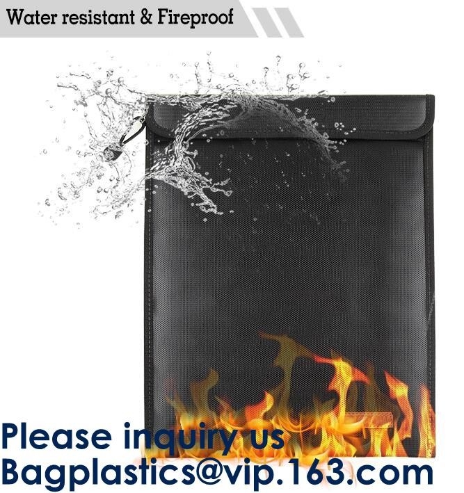 Fiberglass Waterproof Durable,Fire Resistant Document bag Fire Proof Bag,Non-itchy Fiberglass Fireproof Water Resistant