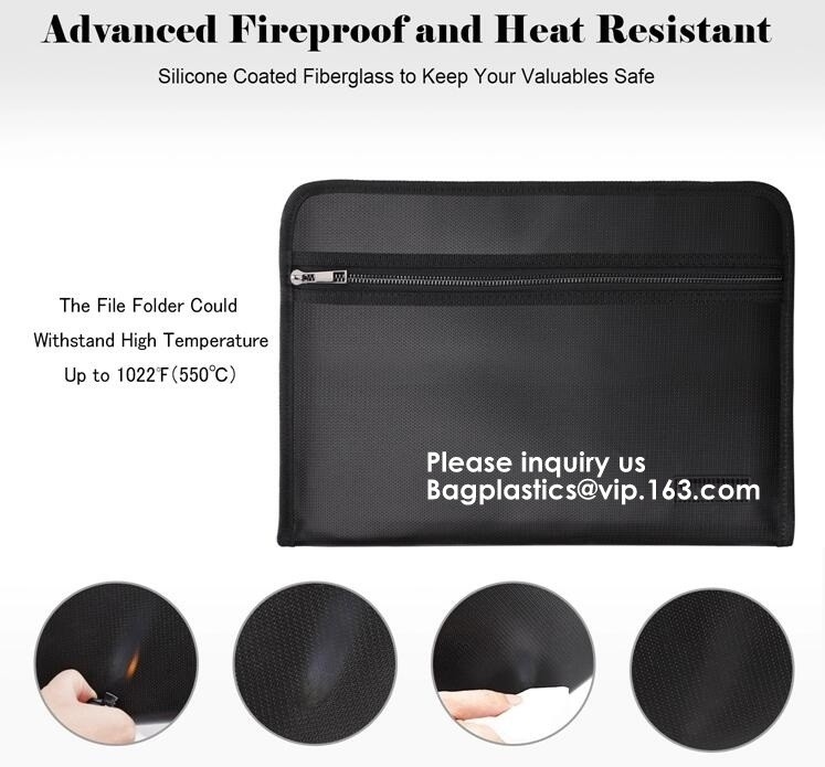 High Quality Fireproof Felt A4 Document File Folder Bag For Office,Fireproof Explosion-proof Lipo battery safe Bag