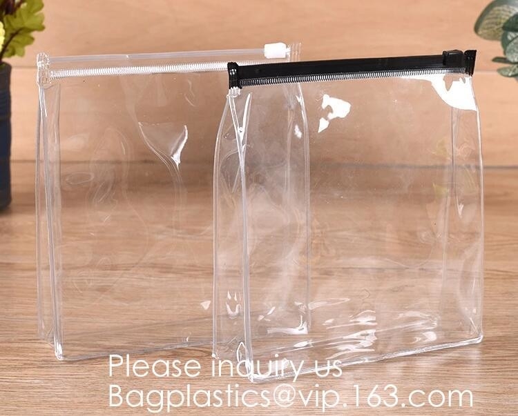 Flat Type Clear Frosted Pvc/Eva Cosmetic Bag With Sewn Zipper,Brush Bag Makeup Wash Bag,Stylish, Practical, Portable, Co