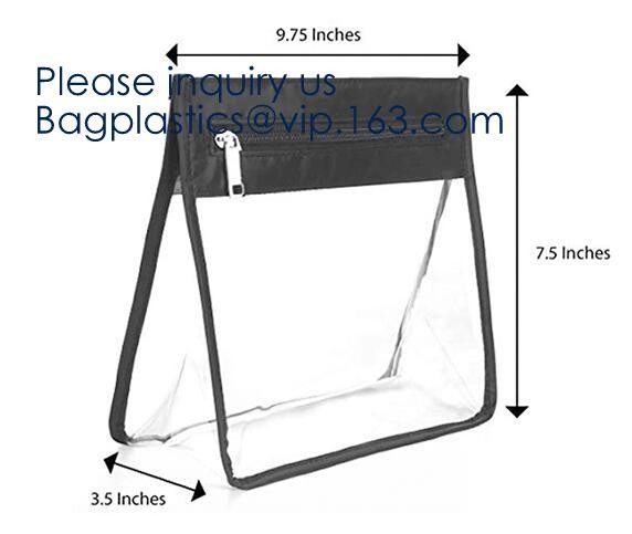 Zip Lock Transparent PVC EVA Cosmetic Bag,0.5mm Thickness Crystal Clear Eva Cosmetic Bag With Debossed Logo, bagease, pa