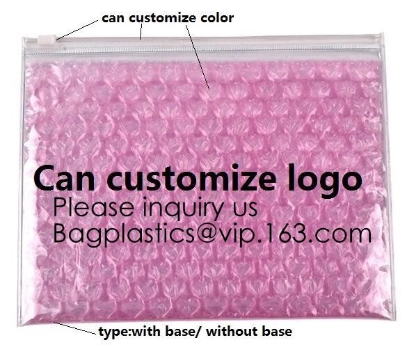 New Design Pvc k Epe Foam Heart-Shaped Bubble Bag For Cosmetic/Pink Plastic Bubble Bag With Zipper bagease package