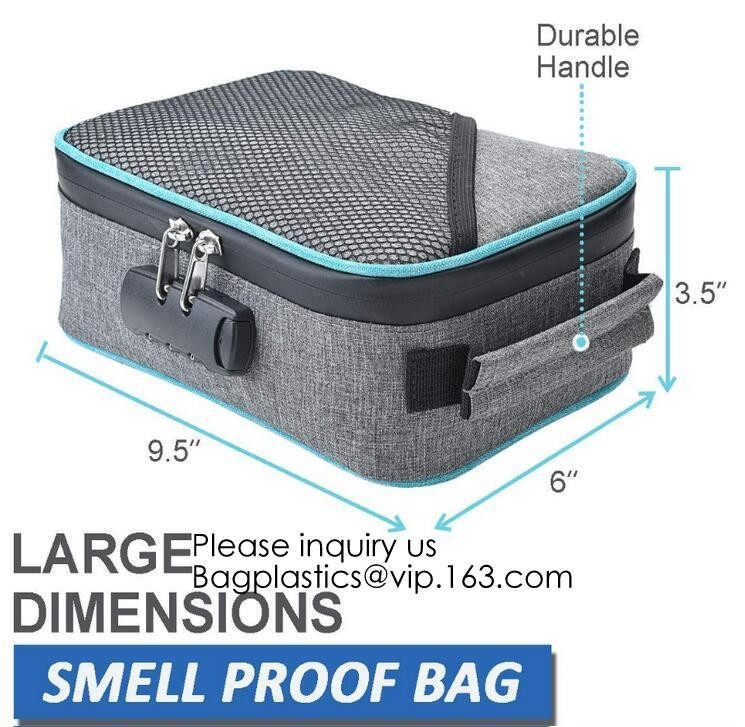 Child Proof Travel Herb Storage Case Large Stand Up Carbon Lining Smell Proof Resealabe k Stash Bags bagease pac