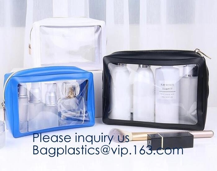 Heavy Duty Clear Toiletry Makeup Bags Transparent Shaving Bag Water Resistant Cosmetic Bag Organizer Pouch for Travel wi