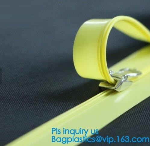 PP Clear Long Chain Press Lock Zipper, metal slider Press Lock Zipper, Double Slider Press Lock Zipper