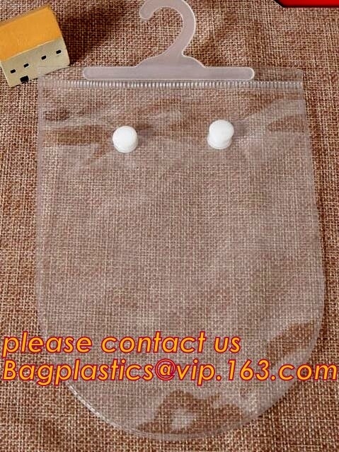 Reusable Transparent Hanger Hook Plastic Bags, biodegradable Die Cut Punch Handle Plastic Door Hanger Bags