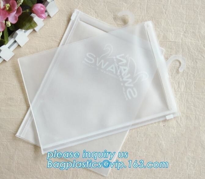 Hook Bag Hanger Bag For Underwear Pack, PVC Plastic Packing Zipper Bag With Hanger Clear Bag Hanger