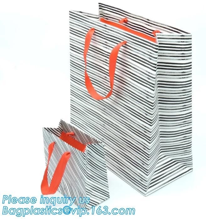 Shopping Bags Small Medium & Large, Gift Bag With Handles, Gusset With Cardboard For Retail Merchandising
