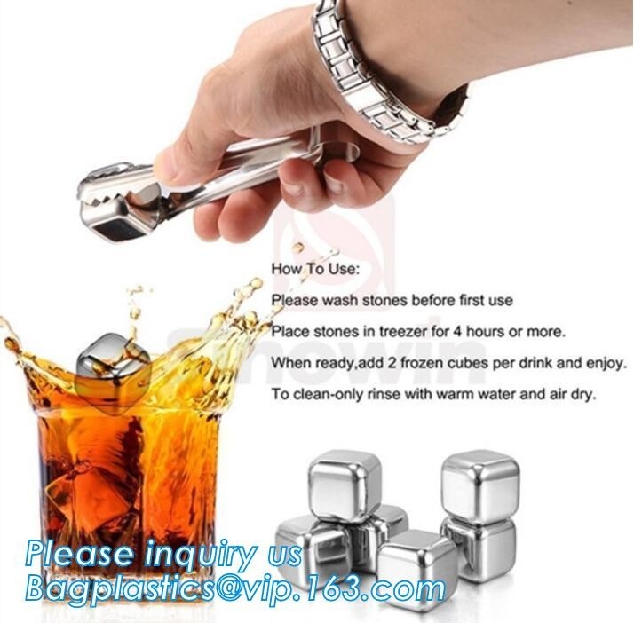 Customized stainless steel whiskey ice cube stone, Mini Stainless Steel Ice Cube Whisky Stone wholesale, bagease, pac