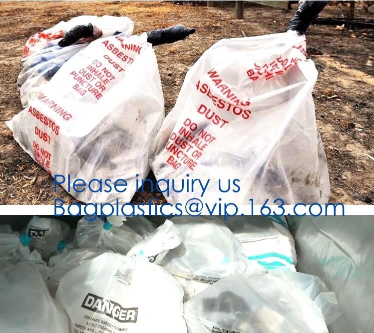 Disposal Asbestos Waste Bags ,Plastic Bags for Asbestos fibers,asbestos waste packaging plastic garbage bag BAGEASE PAC