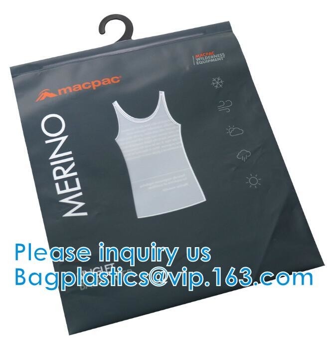Shirt Packaging Bags, Hanger Frosted Bags, Packaging Bag Hook Hanger Bag Underwear Shirt Bag