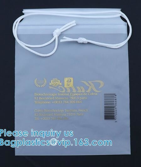 Biodegradable Drawstring Laundry Bag With Printing,Logo Printed Poly Drawstring Hotel/Travel Laundry Plastic Bag