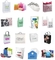 Frosted Plastic Gift Bags, Large Merchandise Retail Clothing Grocery Boutique Shopping Bags With Handles, Multi Colors
