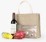 Beach Tote Shoulder Bag With Interior Pocket, Jute Bags Natural Burlap Joint PVC Wine Grocery Packaging Carrier Jute Bag
