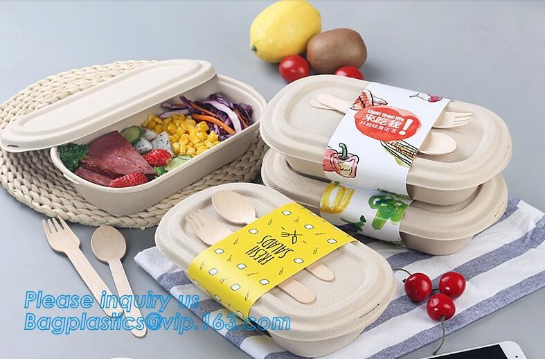 Pulp bowl, sugarcane take away fast food container with Lid,Compostable ...