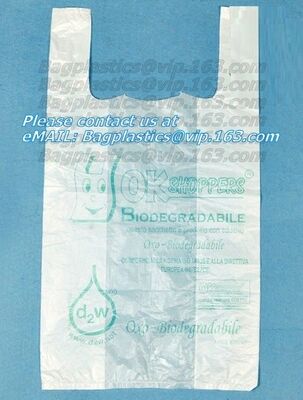 buy En13432 certified compostable bag on roll, 100% Compostable Vest Carrier Plastic Biodegradable Shopping Bag with EN13432 online manufacturer