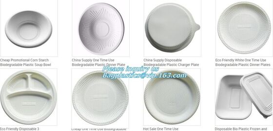 buy Disposable corn starch plates, biodegradable corn starch food container, biobased food tray online manufacturer