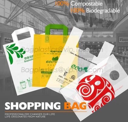 buy 100% Biodegradable Compostable Grocery Shopping bag T-Shirt Bag for Take Out, shopping bag compostable bag made from cor online manufacturer