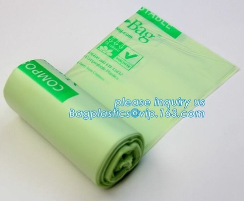 buy eco friendly wholesale cornstarch custom color printed 100% biodegradable compostable plastic garbage bags on roll online manufacturer