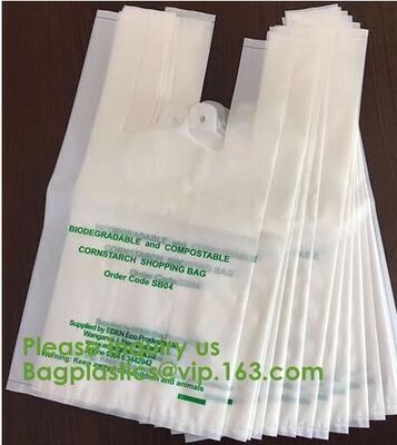 buy BIODEGRADABLE PVA PLASTIC WATER SOLUBLE VEST HANDLES BAG, COMPOSTALE PLA+PBAT CORN STARCH POTATOES STARCH ECO FIRNEDLY online manufacturer