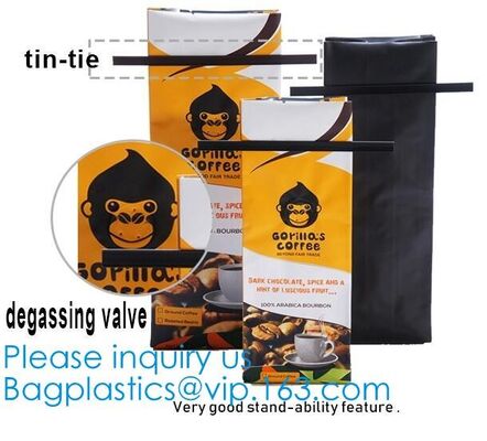buy BRC Standard Qual Seal Kraft Paper Bags With Tin Tie Coffee Bags Plastic Valve,Customzed Side-Gusset Valve Tintie Plasti online manufacturer